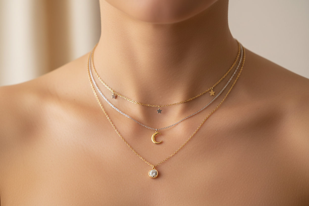 Colliers or et argent