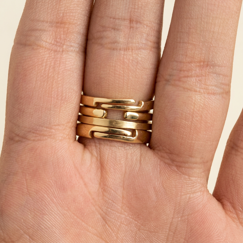 Vue arrière de la bague, retouche de la lumière et de la netteté